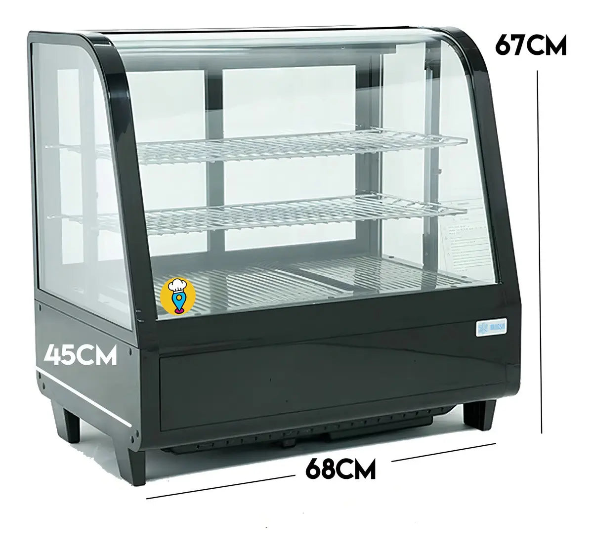 Vitrina Refrigerada Nr-rtw100l Medidas 68 X 45 X 67cm Estilo de vidrio Curvo
